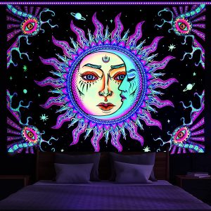 Tapisserie Murale Hippie En Polyester Pour Chambre À Coucher