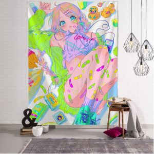 Tapisserie Murale Hippie En Tissu Pour Chambre De Fille